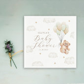 赤ん坊のシャワー男女兼用を待つ スタンダードカクテルナプキン