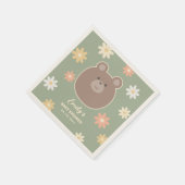 赤ん坊のシャワー男女兼用を待つ スタンダードカクテルナプキン (角)