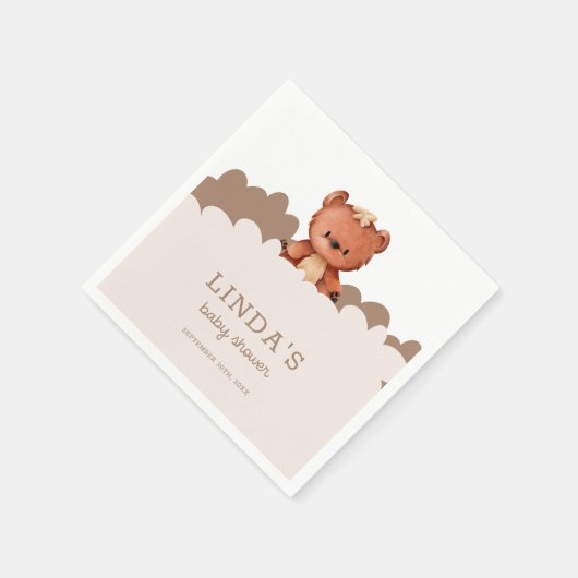 赤ん坊のシャワー男女兼用を待つ スタンダードカクテルナプキン (角)