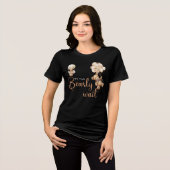 赤ん坊のシャワー男女兼用を待つ トライブレンドＴシャツ (正面全面)