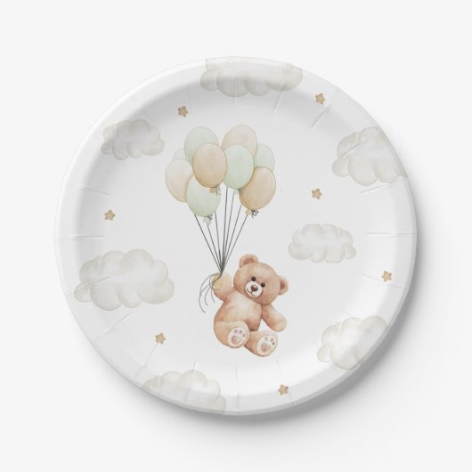 赤ん坊のシャワー男女兼用を待つ ペーパープレート (正面)