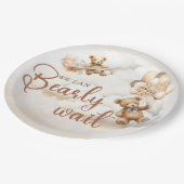 赤ん坊のシャワー男女兼用を待つ ペーパープレート (アングル)