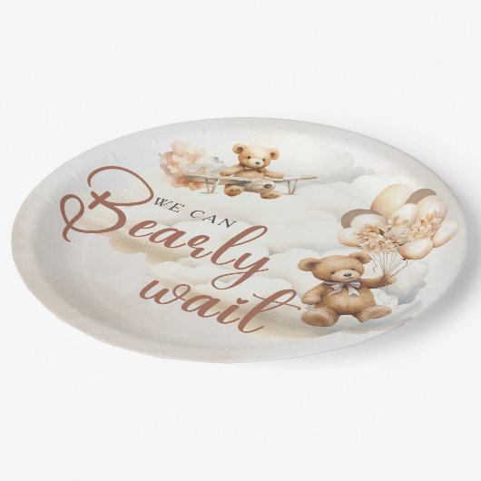 赤ん坊のシャワー男女兼用を待つ ペーパープレート (アングル)