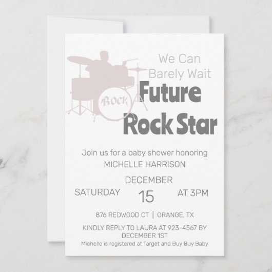 赤ん坊のシャワー男女兼用を待つ 招待状 (正面)