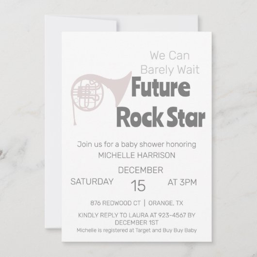 赤ん坊のシャワー男女兼用を待つ 招待状 (正面)