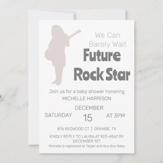 赤ん坊のシャワー男女兼用を待つ 招待状 (正面)