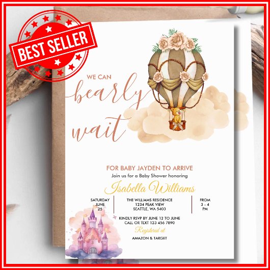 赤ん坊のシャワー男女兼用を待つ 招待状