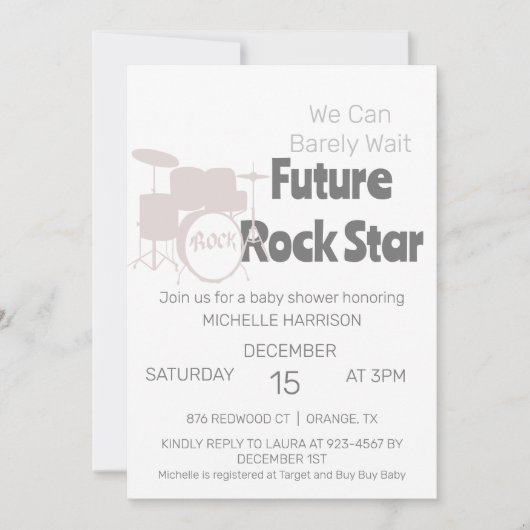 赤ん坊のシャワー男女兼用を待つ 招待状 (正面)