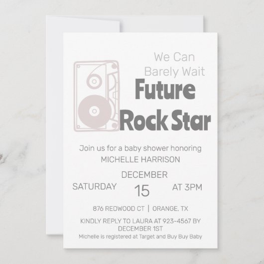 赤ん坊のシャワー男女兼用を待つ 招待状 (正面)