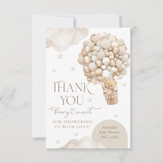 赤ん坊のシャワー男女兼用を心待ちにする サンキューカード (正面)