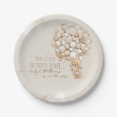 赤ん坊のシャワー男女兼用を心待ちにする ペーパープレート (正面)