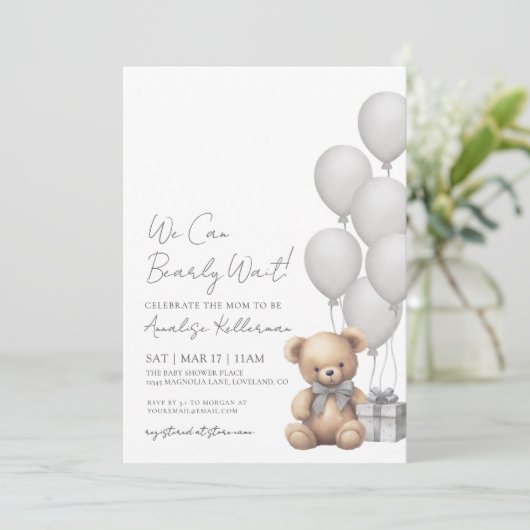 赤ん坊のシャワー男女兼用を心待ちにする 招待状 (スタンド正面)