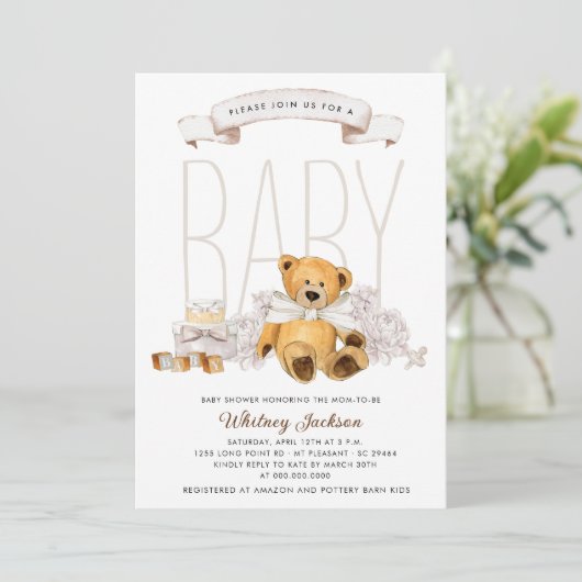 赤ん坊のシャワー男女兼用を心待ちにする 招待状 (スタンド正面)