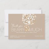 赤ん坊のシャワー男女兼用を心待ち サンキューカード (正面)