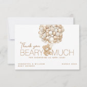 赤ん坊のシャワー男女兼用を心待ち サンキューカード (正面)