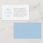 赤ん坊のシャワー、よく祈る、青いベルの灰色のスクリプト エンクロージャーカード (正面/裏面)