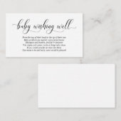 赤ん坊のシャワー、良く願うモダン、黒のスクリプト エンクロージャーカード (正面/裏面)