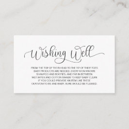 赤ん坊のシャワー、良く願って、手でレターブラック エンクロージャーカード