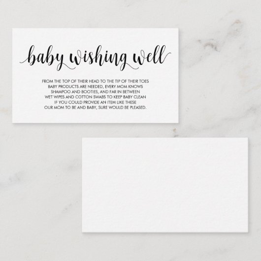 赤ん坊のシャワー、良く願っモダンて、黒素朴 エンクロージャーカード (正面/裏面)