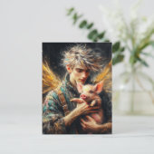 赤ん坊のブタと妖精 ポストカード (スタンド正面)