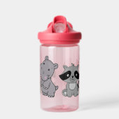 赤ん坊の動物が子どもの名前をピンクに変える ウォーターボトル (正面)