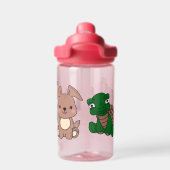 赤ん坊の動物が子どもの名前をピンクに変える ウォーターボトル (背面)