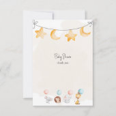 赤ん坊の動物とバルーンかわいいシャワー サンキューカード (正面)