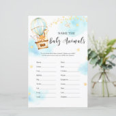 赤ん坊の動物にベビーシャワーゲーム動物の名前を付ける (スタンド正面)