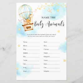 赤ん坊の動物にベビーシャワーゲーム動物の名前を付ける