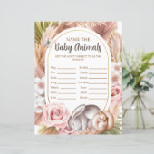 赤ん坊の動物に赤ちゃんシャワーゲームの名前を付ける (スタンド正面)