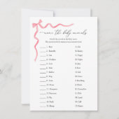 赤ん坊の動物に赤ちゃんシャワーゲームの名前を付ける 招待状 (正面)