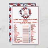 赤ん坊の動物のポピーフローラの赤ちゃんシャワーに一致 招待状 (正面/裏面)