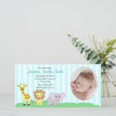 赤ん坊の動物の誕生のお知らせフォトカード 案内状 (スタンド正面)