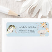 赤ん坊の動物の顔マスクかわいい差出人住所 ラベル (インサイチュ)