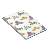 赤ん坊の動物：手描き水色パターン。 ノートブック (右側)