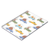 赤ん坊の動物：手描き水色パターン。 ノートブック (左側)