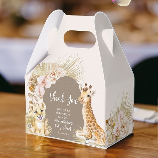 赤ん坊の動物bohoアーチ赤ん感謝してい坊シャワーあなた フェイバーボックス