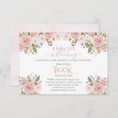 赤ん坊の女の子がシャワーブックリクエストEncで咲いている エンクロージャーカード (正面/裏面)