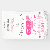 赤ん坊の女の子がピンクのハロウィーンの赤ん坊シャワーを醸造している 横断幕 (横)