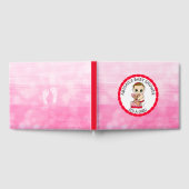 赤ん坊の女の子と彼女のテディベア赤ん坊シャワー ゲストブック (全面)