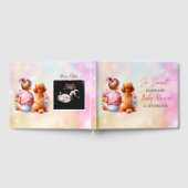 赤ん坊の女の子と犬の赤ん坊シャワーパーソナライズされた ゲストブック (全面)