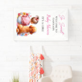 赤ん坊の女の子と犬の赤ん坊シャワーパーソナライズされた 横断幕 (インサイチュ)