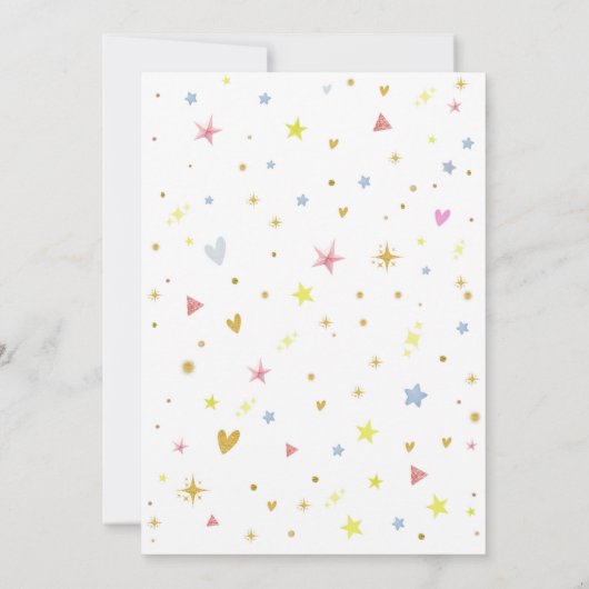 赤ん坊の女の子のシャワーモダンを待つことができる 招待状 (裏面)