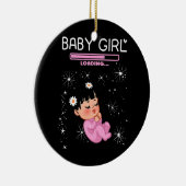 赤ん坊の女の子のロードジェンダー明らかに赤ん坊シャワー セラミックオーナメント (右)