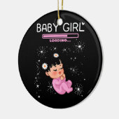 赤ん坊の女の子のロードジェンダー明らかに赤ん坊シャワー セラミックオーナメント (左)