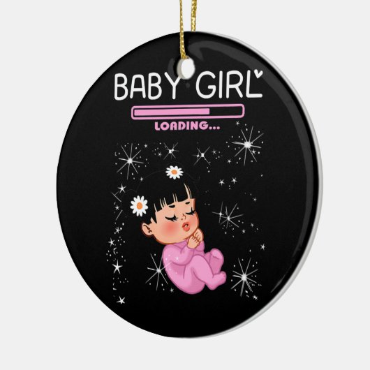 赤ん坊の女の子のロードジェンダー明らかに赤ん坊シャワー セラミックオーナメント (左)