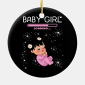 赤ん坊の女の子のロードジェンダー明らかに赤ん坊シャワー セラミックオーナメント (裏面)