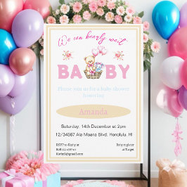 赤ん坊の女の子テディを待つことができる 招待状