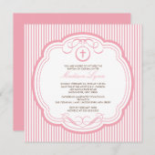 赤ん坊の女の子バプテスマ 招待状 (正面/裏面)