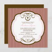 赤ん坊の女の子バプテスマ 招待状 (正面/裏面)